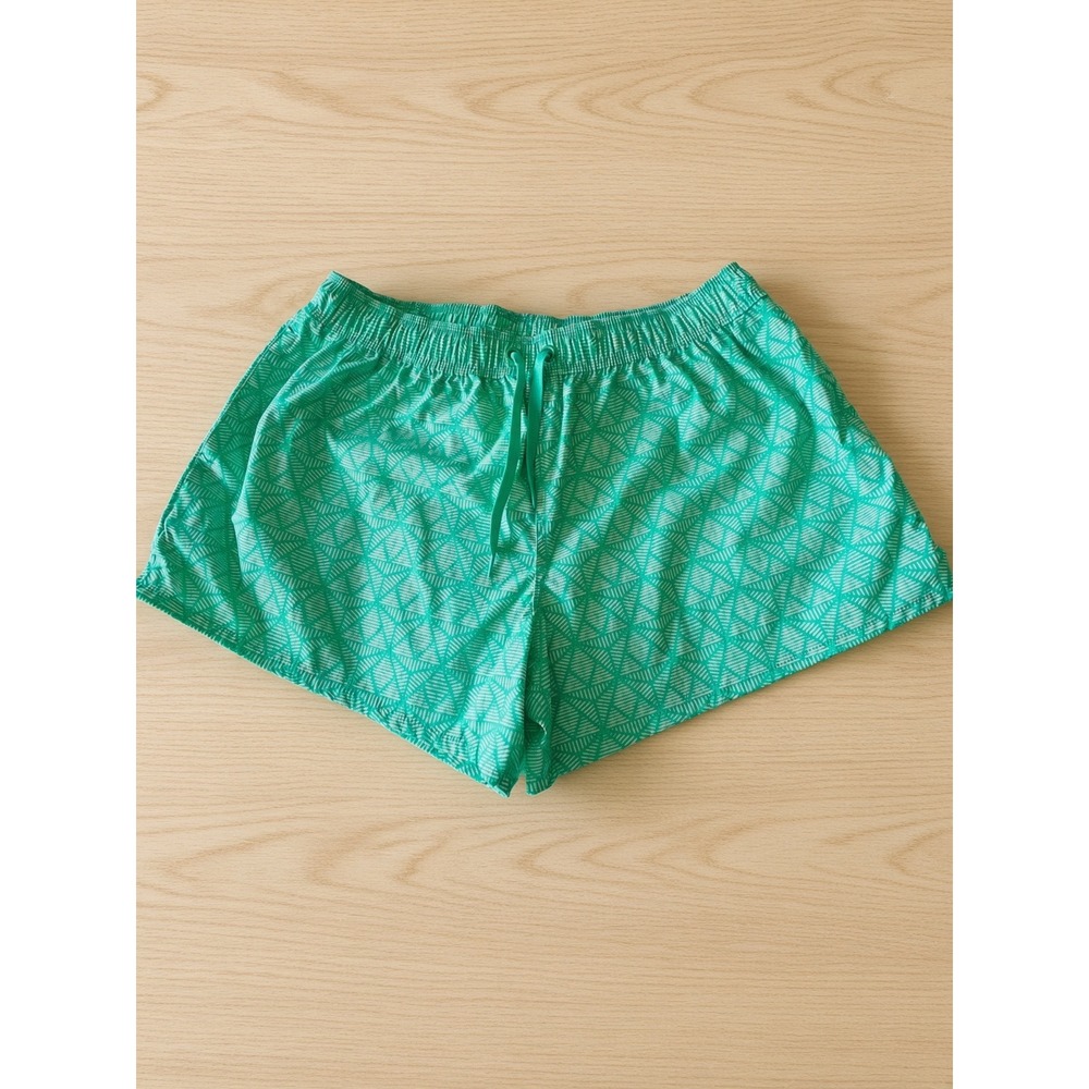 Lauren James Womens Green White Geometric Print Pull On Shorts Size M
